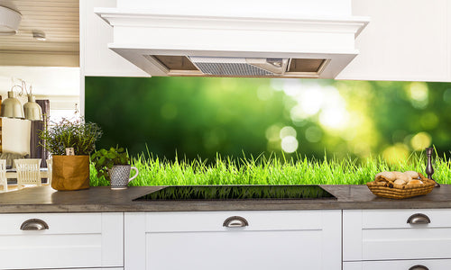 Paneli za kuhinje Green grass -  Stakleni / PVC ploče / Pleksiglas -  sa printom za kuhinju, Zidne obloge PKU393