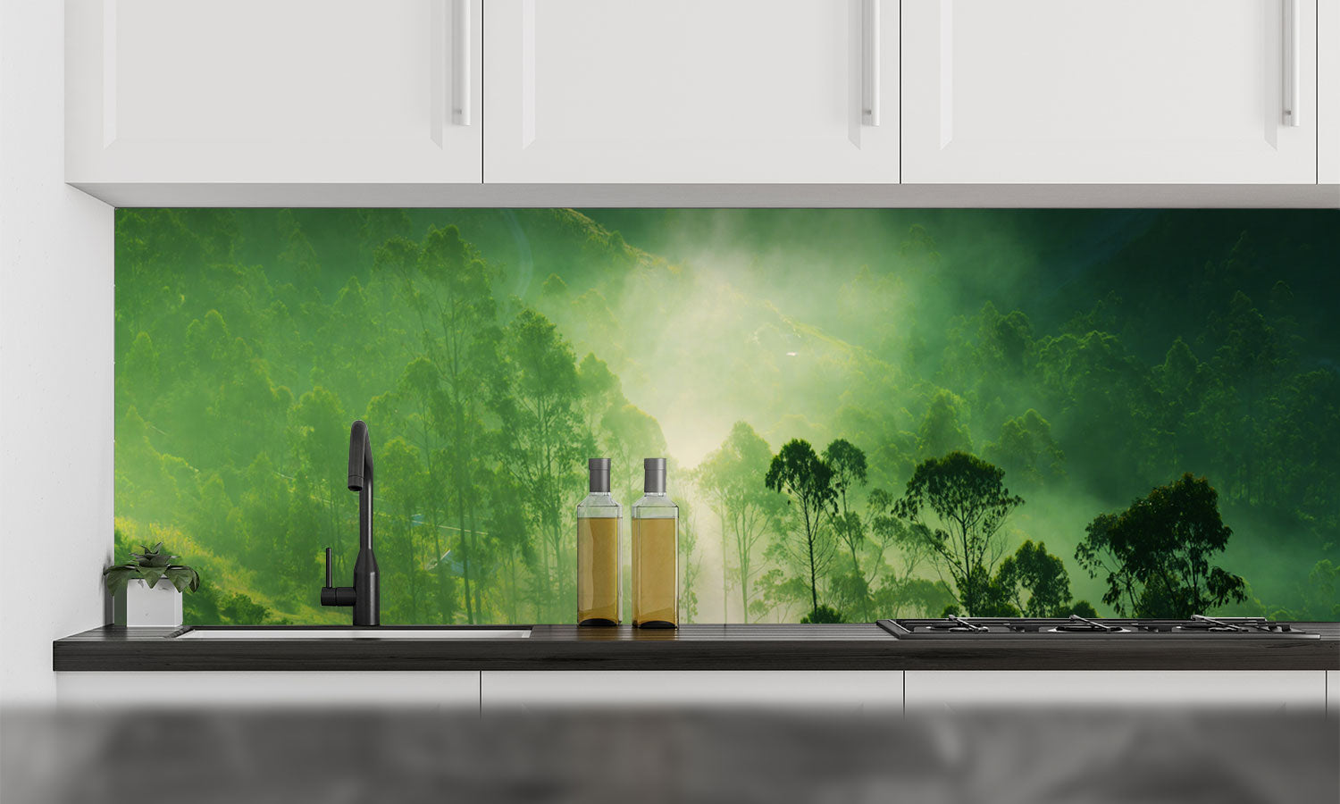 Paneli za kuhinje Fog in mountains -  Stakleni / PVC ploče / Pleksiglas -  sa printom za kuhinju, Zidne obloge PKU395