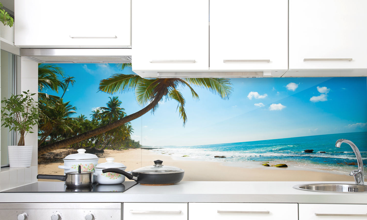 Paneli za kuhinje Tropical beach -  Stakleni / PVC ploče / Pleksiglas -  sa printom za kuhinju, Zidne obloge PKU396