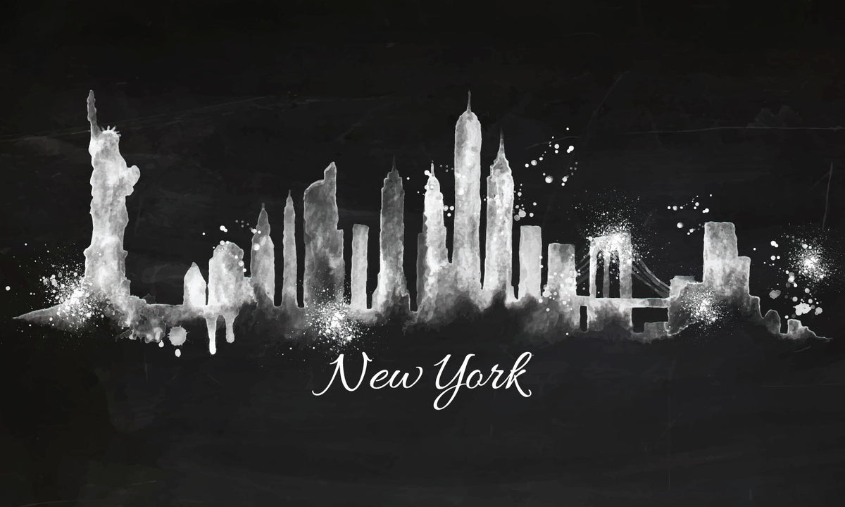 Paneli za kuhinje Silhouette chalk New york -  Stakleni / PVC ploče / Pleksiglas -  sa printom za kuhinju, Zidne obloge PKU375