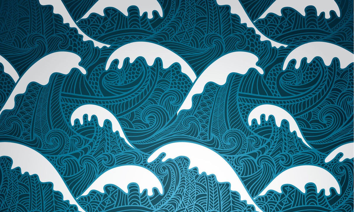 Paneli za kuhinje Waves seamless pattern -  Stakleni / PVC ploče / Pleksiglas -  sa printom za kuhinju, Zidne obloge PKU347