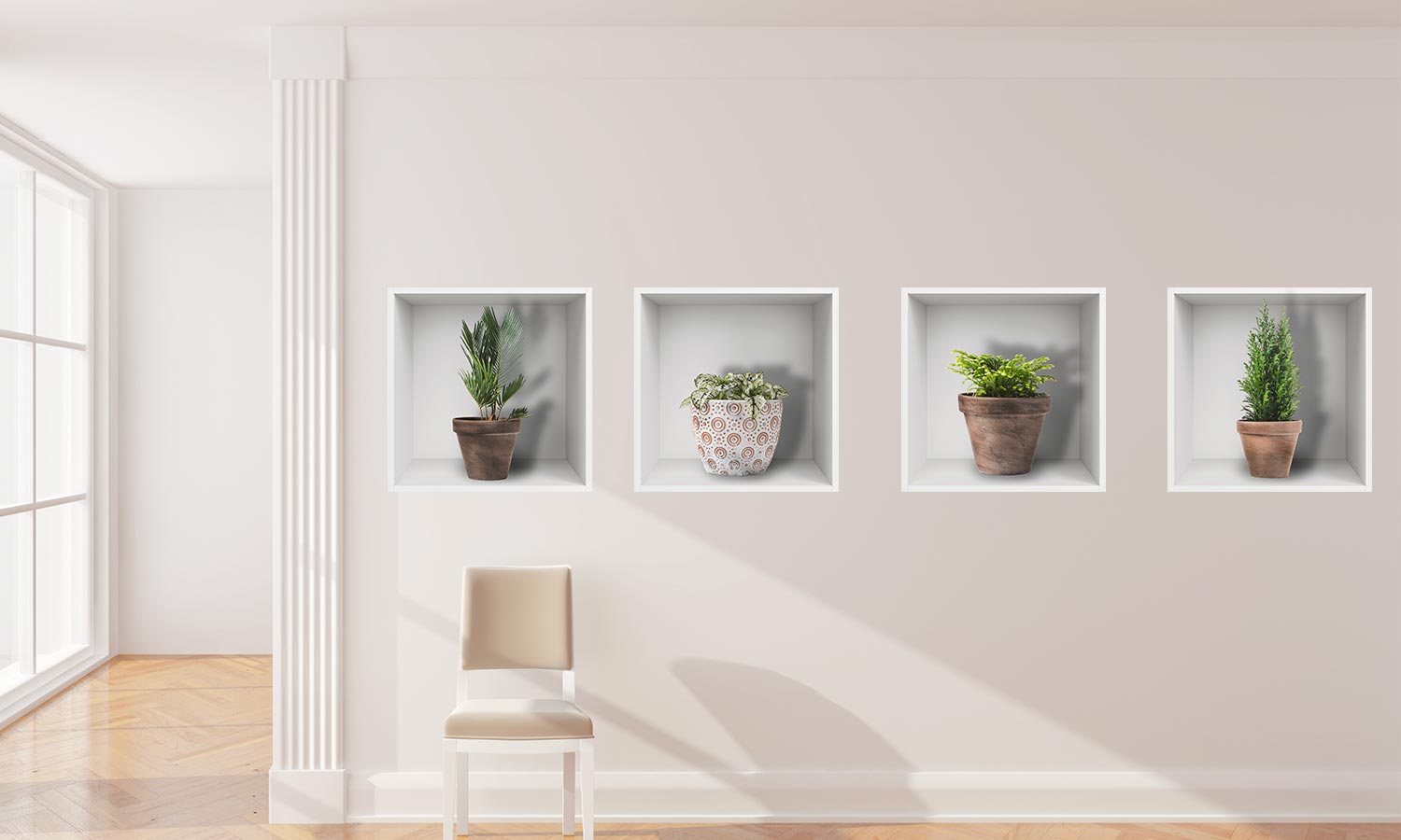 3D Art zidne police naljepnice Zeleno cvijeće  - 3D073