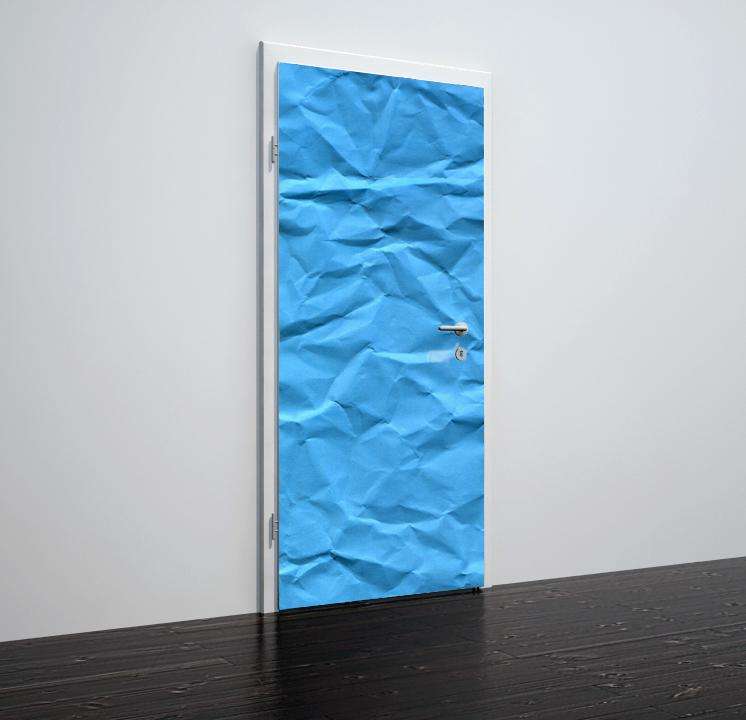 Tapete za vrata Crumpled blue paper - TA023