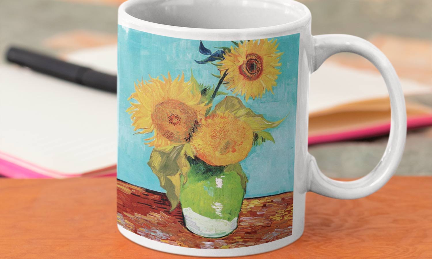 Vincent van Gogh's Vase with Three Sunflowers (1888) šalica - SA180