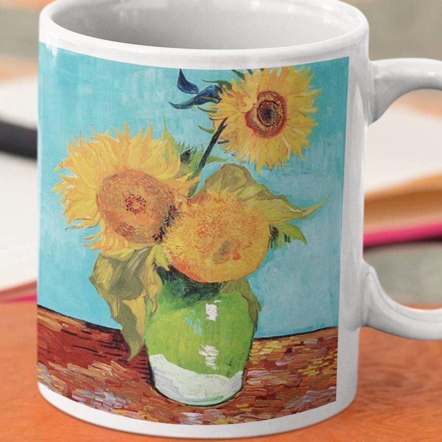Vincent van Gogh's Vase with Three Sunflowers (1888) šalica - SA180