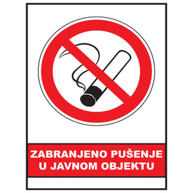 Zabranjeno pusenje u javnom objektu, znak zabrane, ZS0002