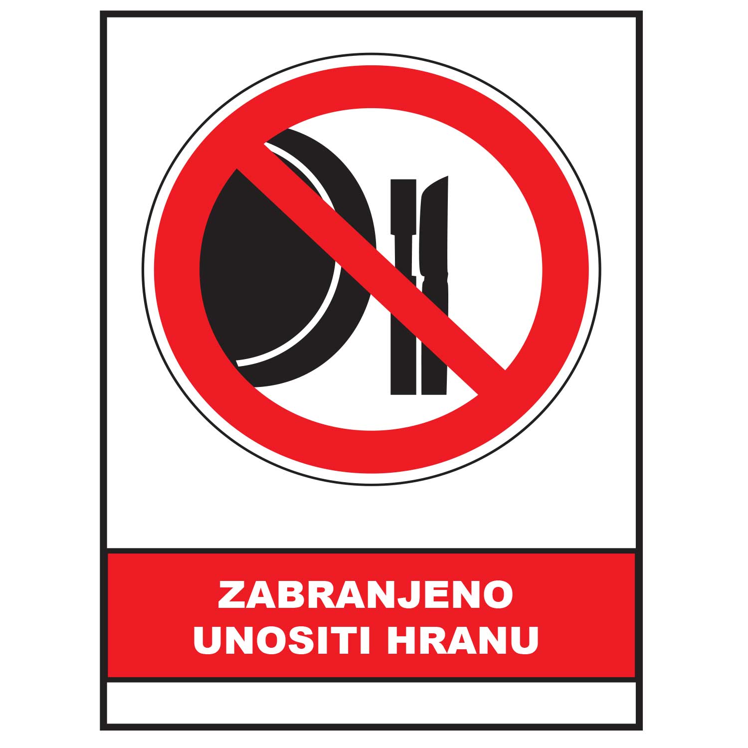 Zabranjeno unositi hranu, znak zabrane, ZS0013