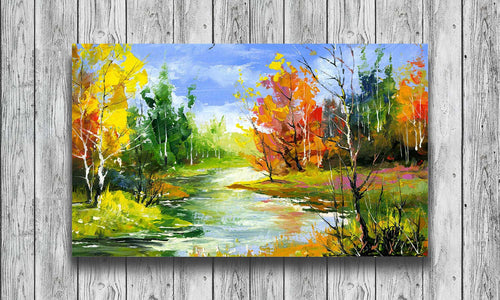 Slika za zid Autumn landscape with the wood river - AP162