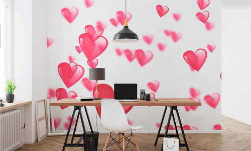 Zidne tapete Pink hearts SW051