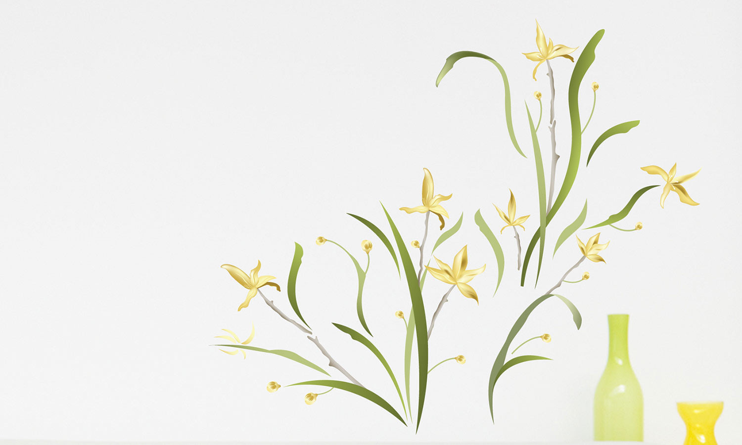 Zidne naljepnice Žuti cvjetovi - WS043