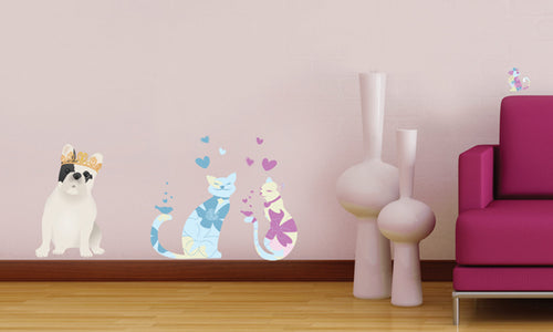 Zidne naljepnice šarene mačke - WS056
