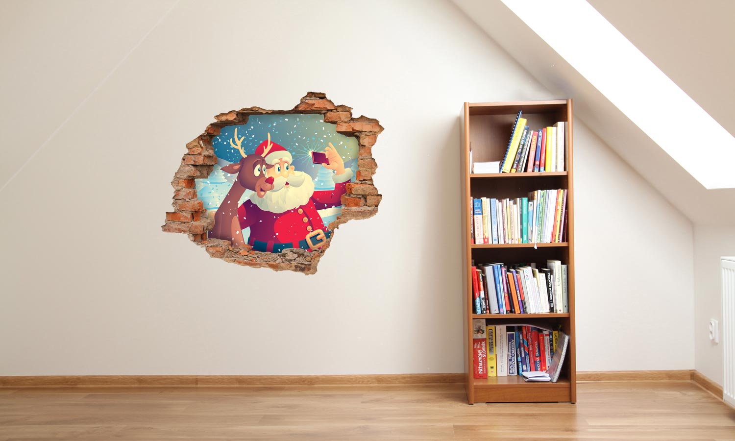 Božićne 3D Art zidne naljepnice Božićni selfi 3D064