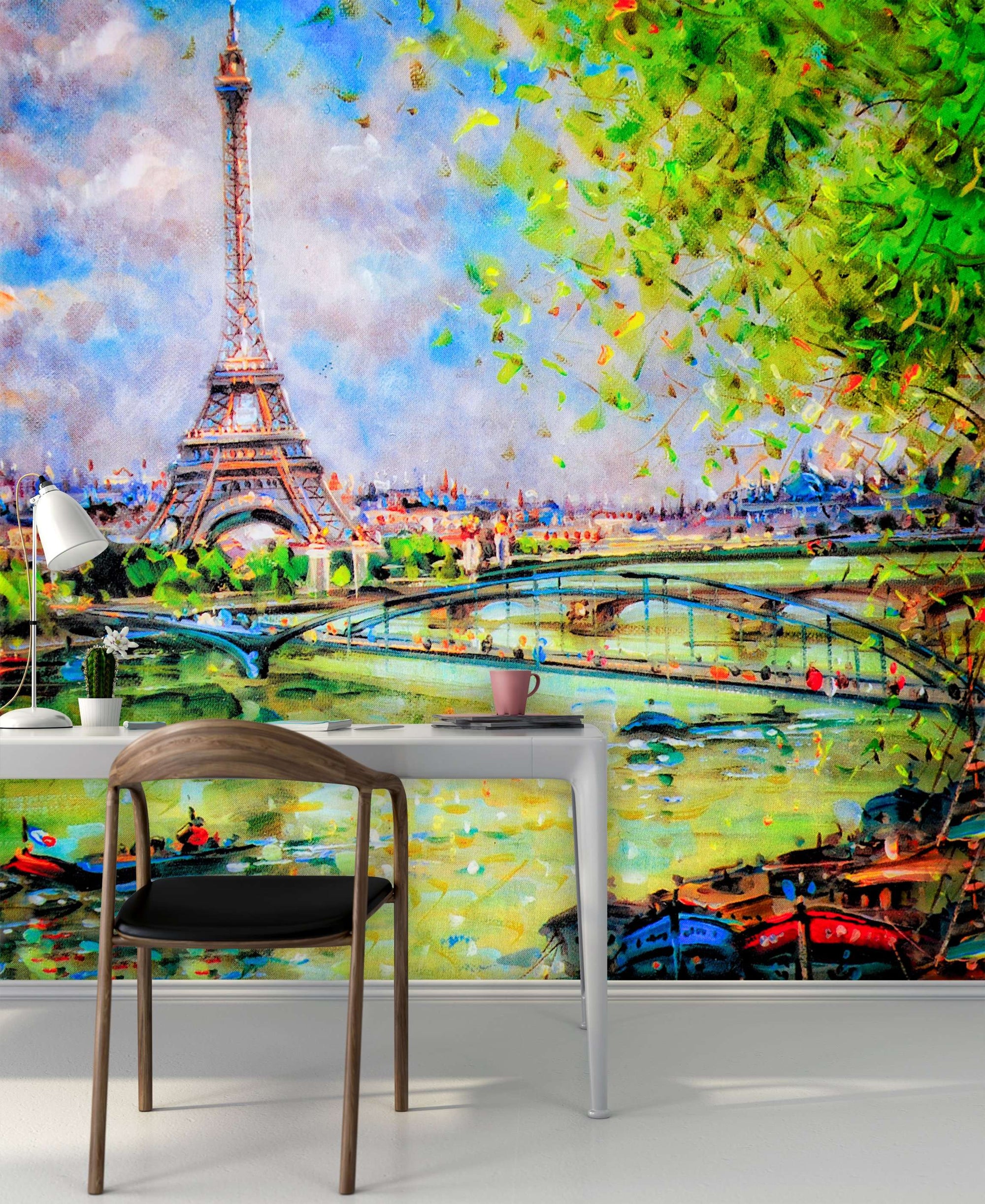 AKCIJA! Zidne tapete Colorful painting of Eiffel SW197 140x120cm