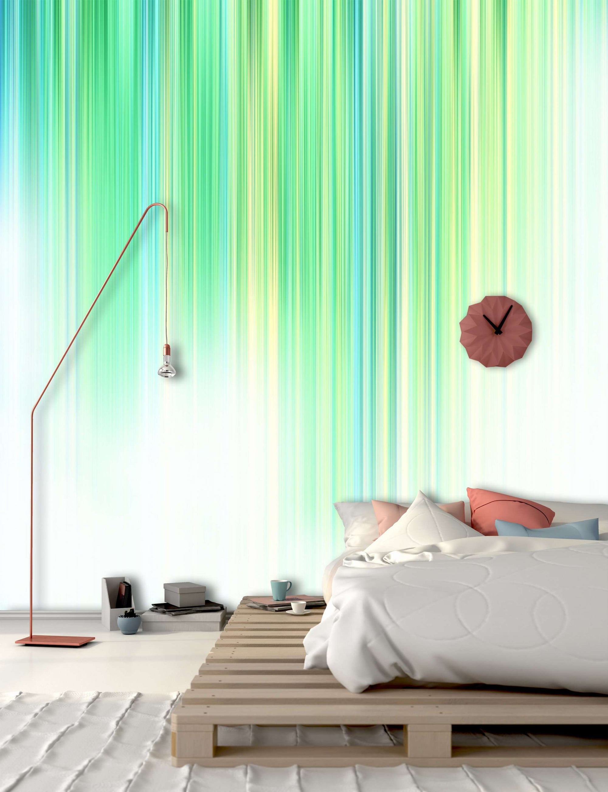Zidne tapete Fading green stripes SW295