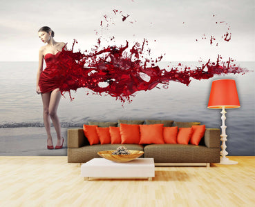 Zidne tapete Red dress SW139