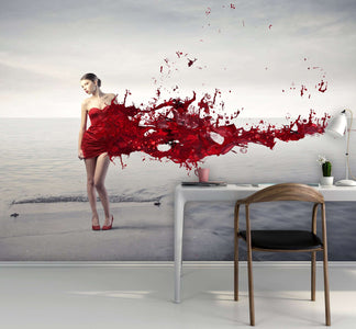 Zidne tapete Red dress SW139