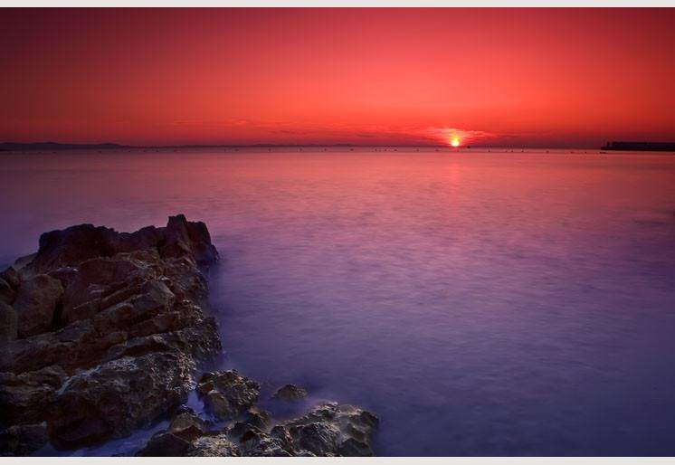 Zidne tapete Sunset with rocks SW079