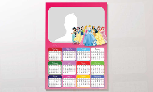 Kalendar Princeza 2023g., zidni, personalizirani s vašom slikom A2 format - KAL005