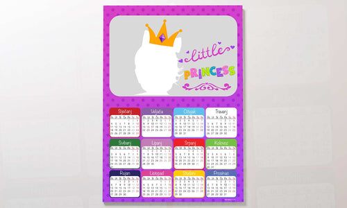 Kalendar Mala princeza 2023g., zidni, personalizirani s vašom slikom A2 format - KAL006