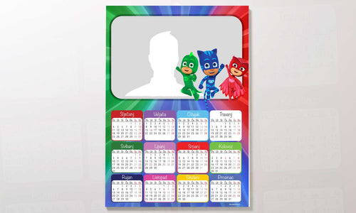 Kalendar PJ Mask 2023g., zidni, personalizirani s vašom slikom A2 format - KAL004