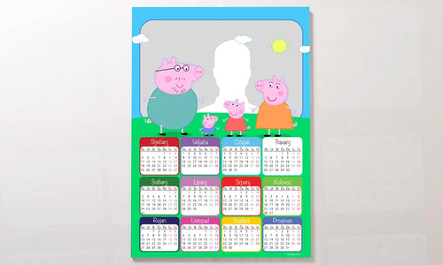 Kalendar Pepa Pig 2023g., zidni, personalizirani s vašom slikom A2 format - KAL008