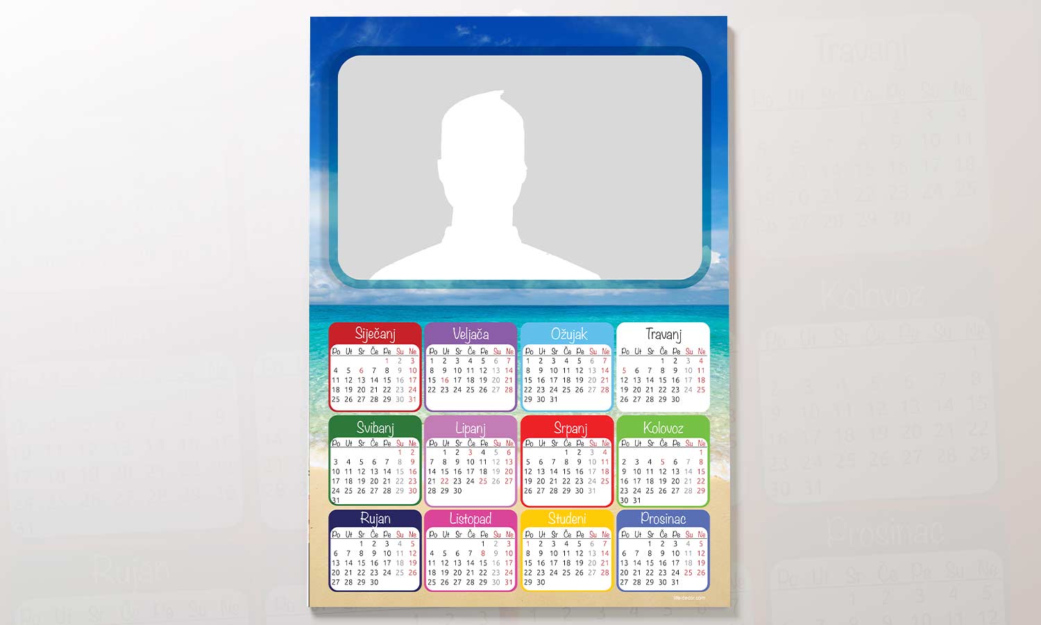 Kalendar More 2023g., zidni, personalizirani s vašom slikom A2 format - KAL022