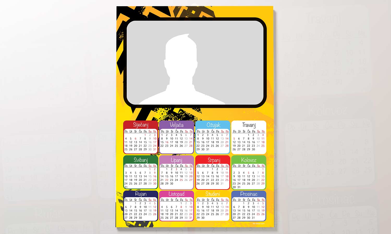 Kalendar Speed 2023g., zidni, personalizirani s vašom slikom A2 format - KAL026