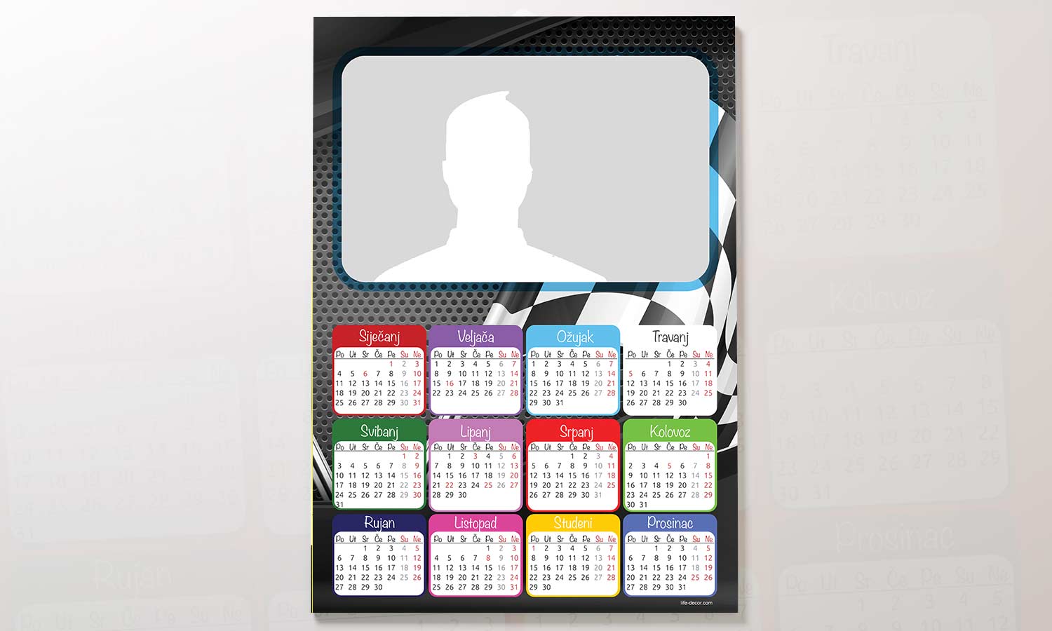 Kalendar Finish Speed 2023g., zidni, personalizirani s vašom slikom A2 format - KAL027