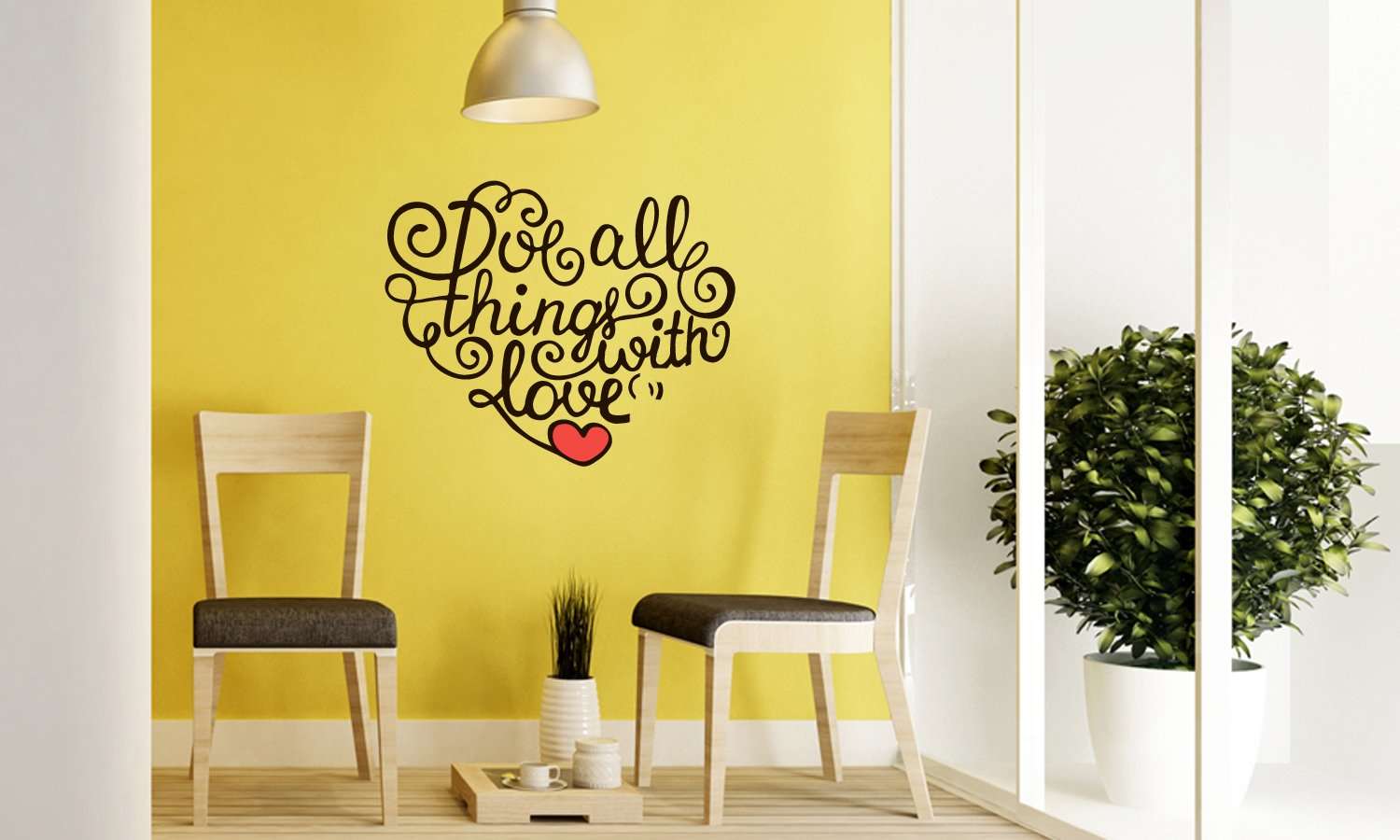 Zidni natpis Do all things with love - samoljepljive naljepnice, tekst, citati, tekstualne naljepnice.