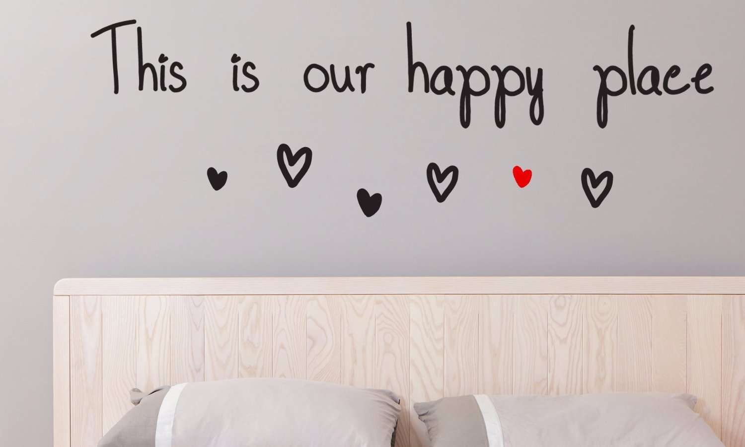 Zidni natpis Happy place - samoljepljive naljepnice, tekst, citati, tekstualne naljepnice.