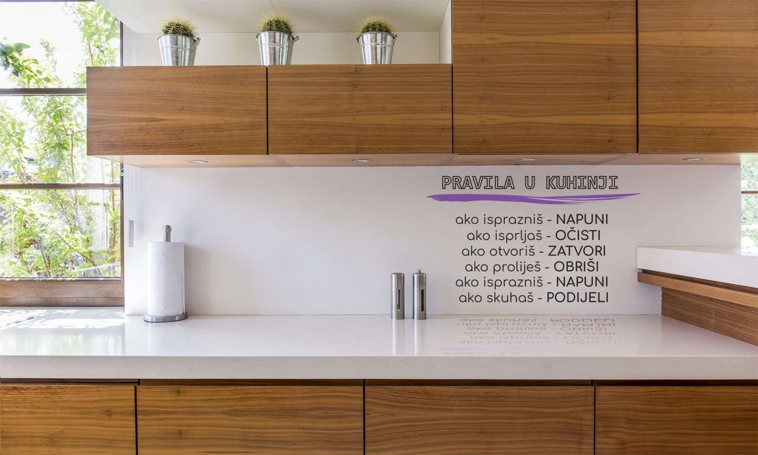 Zidni natpis Pravila u kuhinji - samoljepljive naljepnice, tekst, citati, tekstualne naljepnice.