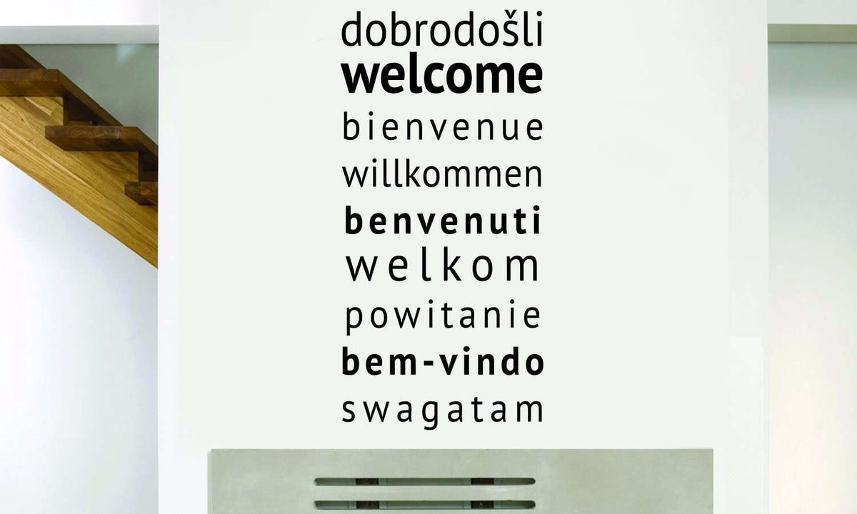 Zidni natpis Welcome - samoljepljive naljepnice, tekst, citati, tekstualne naljepnice.